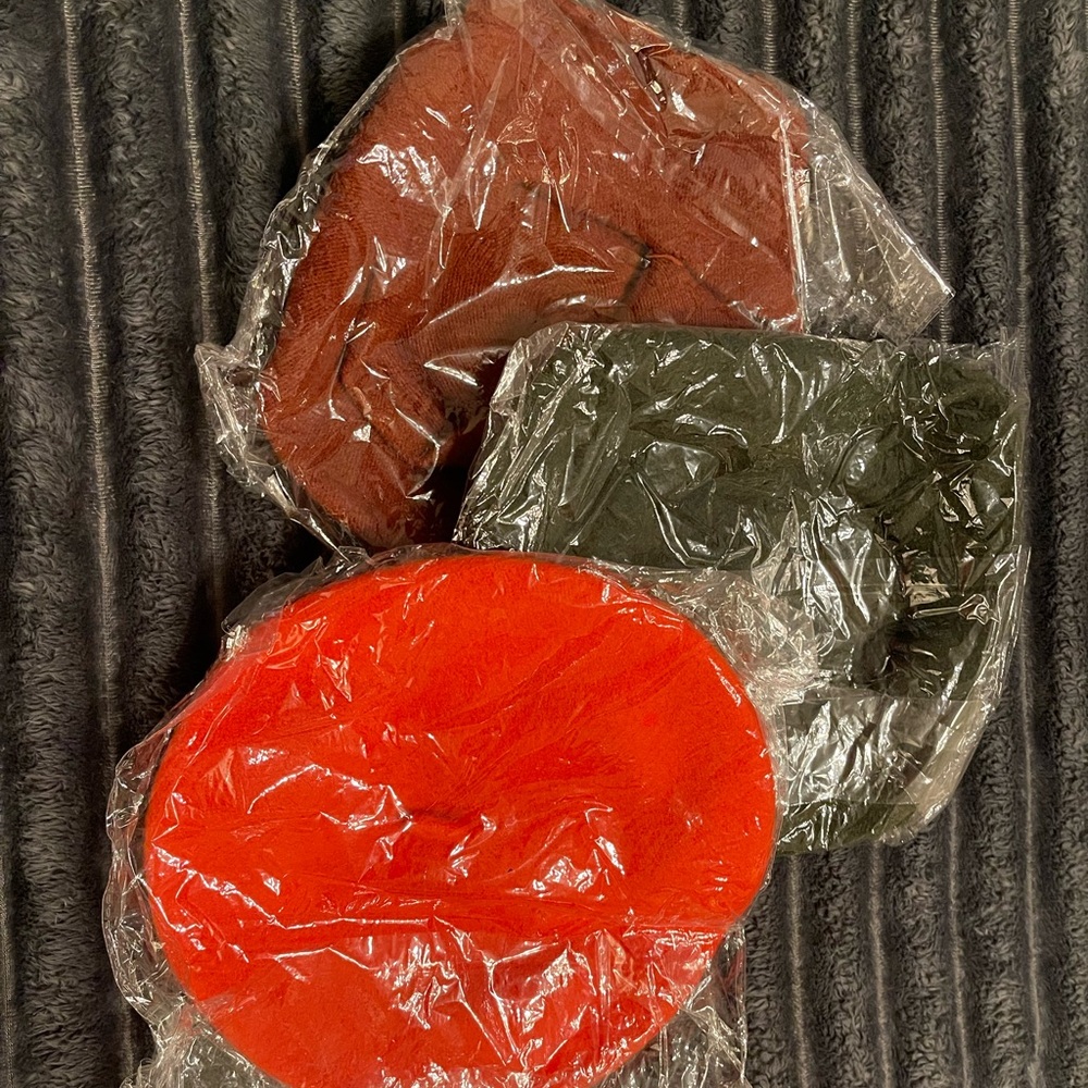 Vixen by Micheline Pitt Orange, copper and black berets